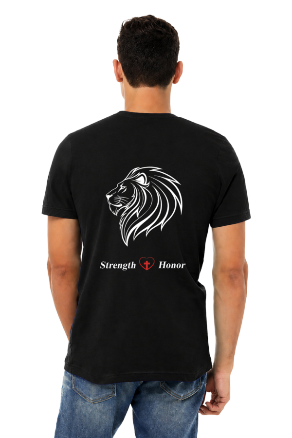 Men's Strength + Honor Lion T-Shirt - Image 2
